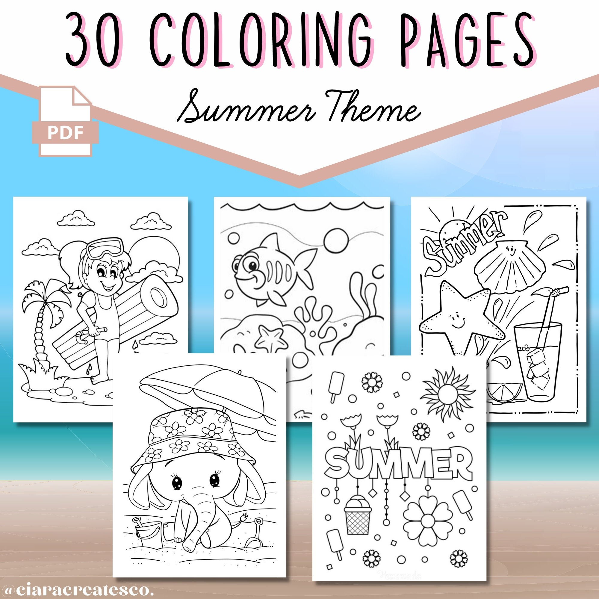 Summer Themed Coloring Pages