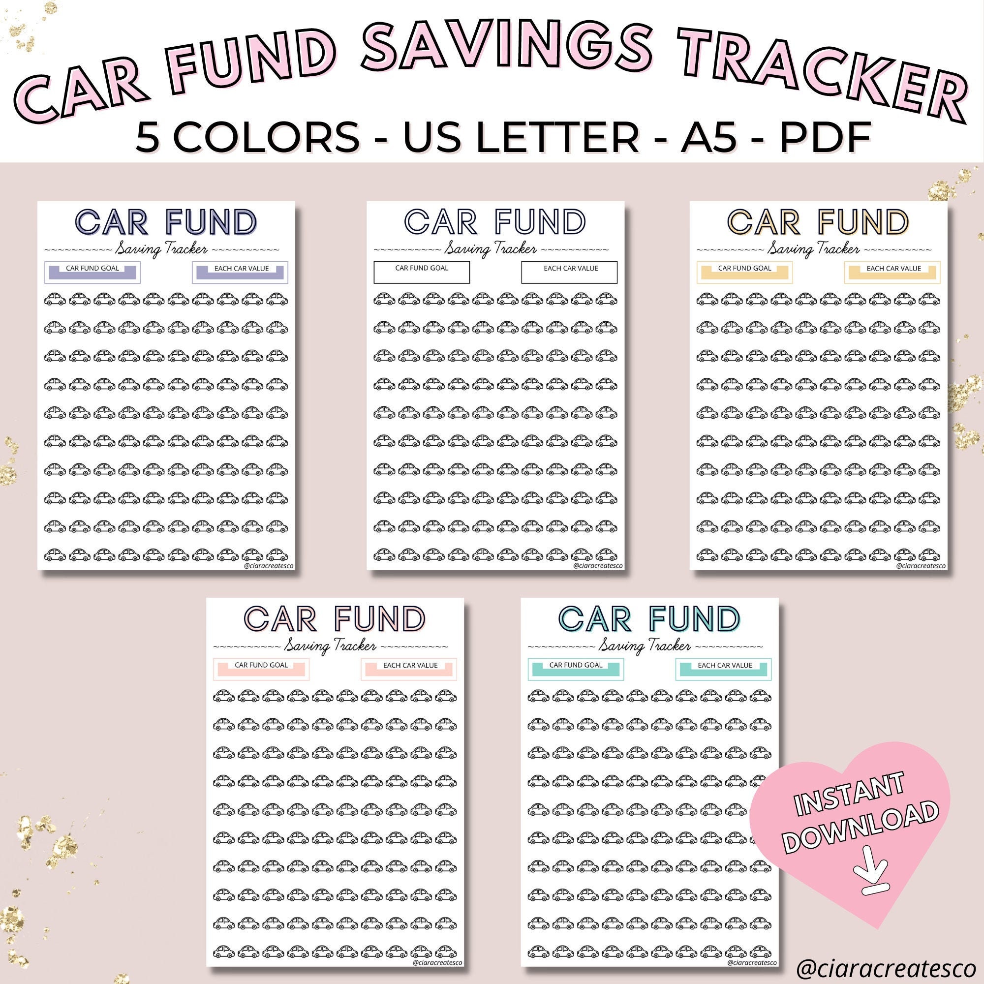 Car Savings Tracker Printable