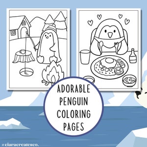 30 Penguin Coloring Pages Coloring Pages for Kids Birthday - Etsy