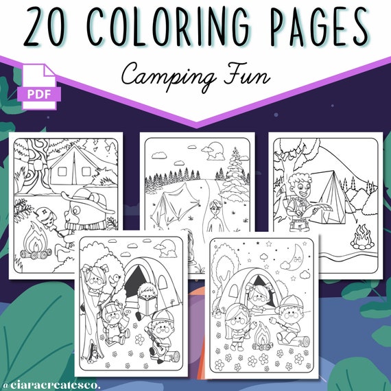 Camping Coloring Pages Printable Camping Coloring Book