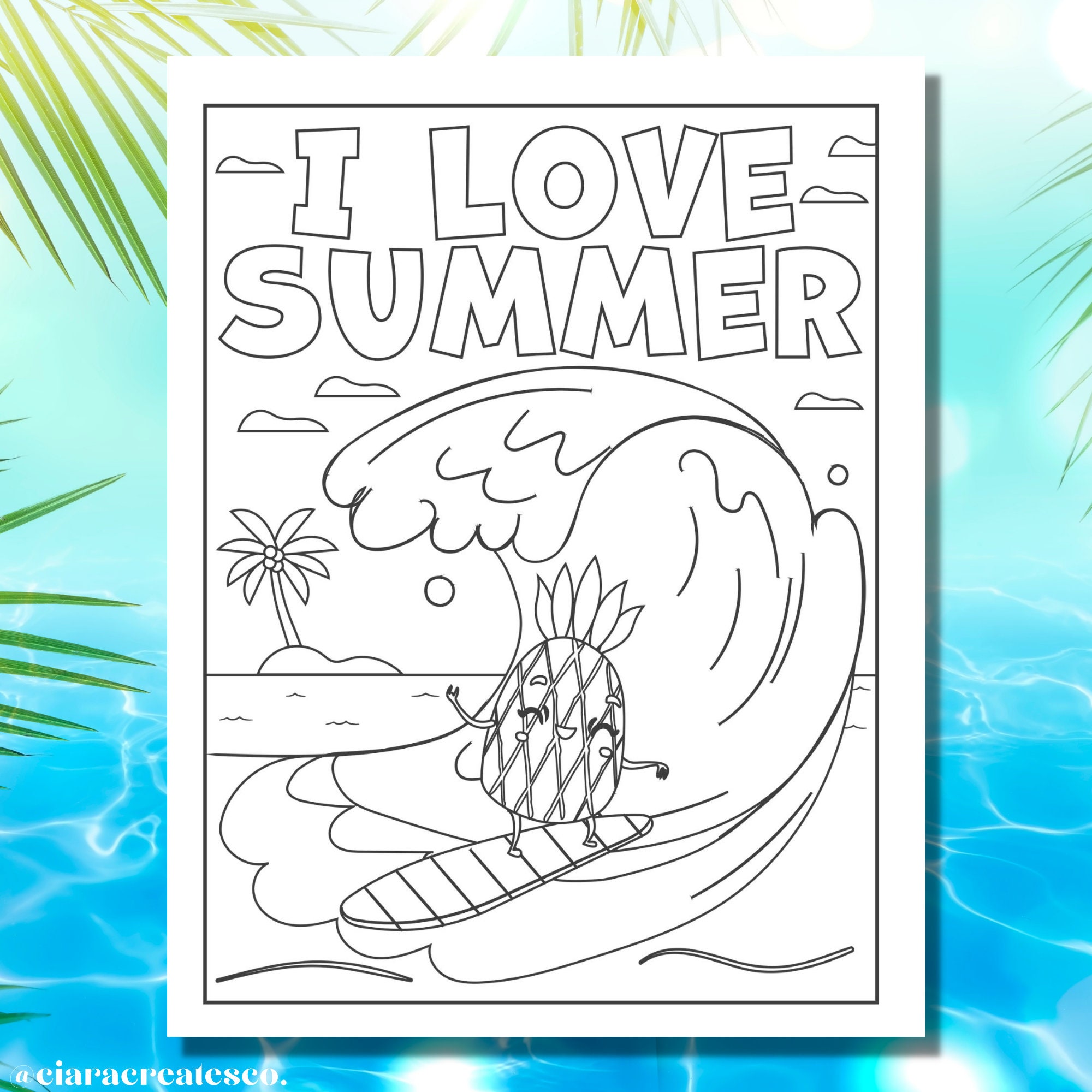 30 Summer Coloring Pages, Summer Coloring Pages for Kids, Summer