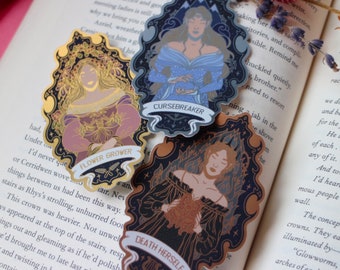las hermanas - conjunto de pegatinas metálicas mate - elain feyre nesta