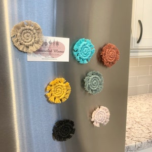 Boho Fridge Magnets (set of 4) | Macrame Magnets | Gifts for Teachers | Office Supplies