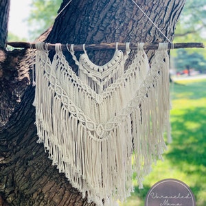 Macrame Wall Hanging Design For Bohemian Home Decor, Housewarming or New Home Gift; Bedroom, Baby Room Nursery and Boho Decor