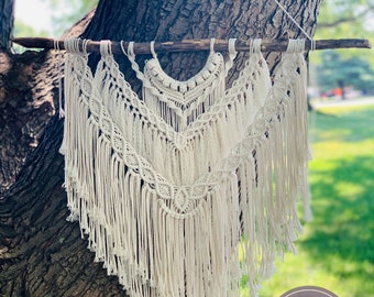 Macrame Wall Hanging Design For Bohemian Home Decor, Housewarming or New Home Gift; Bedroom, Baby Room Nursery and Boho Decor