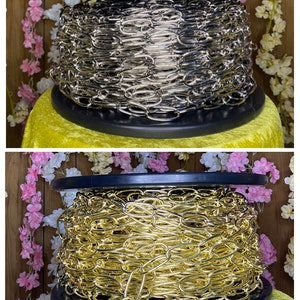 10 Feet of Chandelier Chain for Rain Lamps | Brass or Nickel Color
