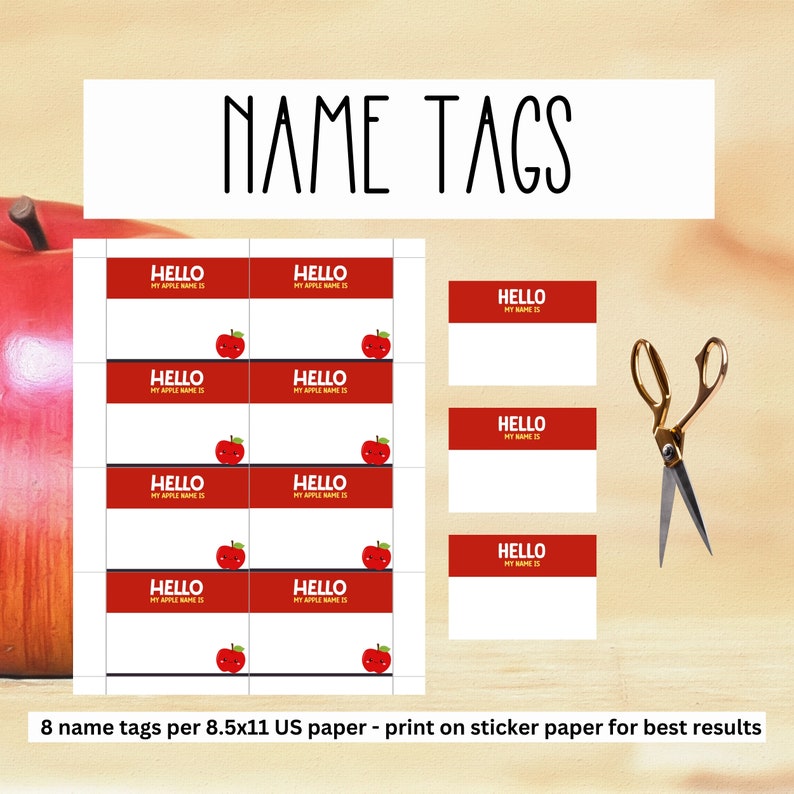 What's Your Apple Name Game: Printable Party Activity (digital Download ...