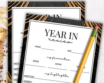 New Year's Eve Year In Review Game: Reflection Activity (PDF)