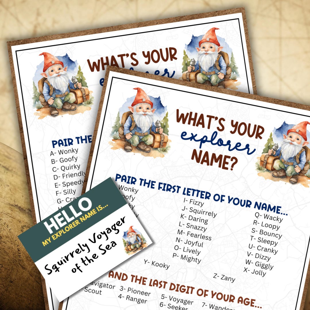 Explorer Name Generator: Kids Travel Adventure Game (digital Download ...