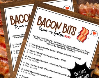 Bacon Trivia True or False Game: National Bacon Day (Digital Download)