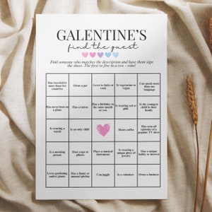 Vind uw gasten afdrukbare Galentines-dagkaarten voor uw damesavond of brunchfeest om iemand te vinden die de perfecte match is voor het evenement