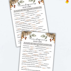 Friendsgiving Mad Lib Story Telling Fill in the Blank Funny Hilarious ...