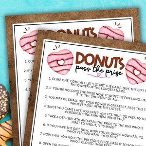 Donuts Pass The Prize Game: Fun Brunch Activity (PDF)