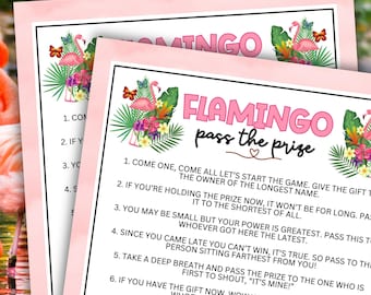Flamingo Pass Der Preis Links Rechts Babyparty Büroarbeit Party Rosa Damen Brunch Klassenzimmer Aktivität Spaß Für Kinder Tweens Teens Erwachsene