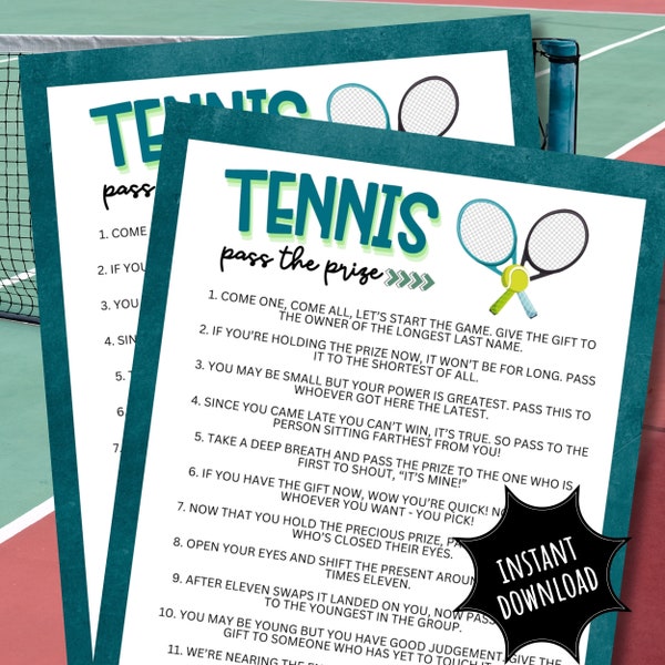 Tennis Theme Pass The Prize Game Fun For Teens Kids Adults And Seniors Indoor Outdoor Family Present Gift Grand Slam For Sports Athletics