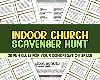 Church Scavenger Hunt Printable Treasure Search For Women&#39;s Ministry Sunday Bible Study Fellowship Retreat Young Adults Seniors Easter Lent