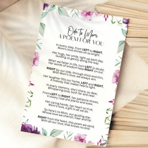 Mother's Day Poem Game: Pass The Prize Printable (PDF)