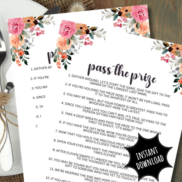 Family Reunion Pass The Prize Left Right Indoor Outdoor Game Activity Ideas For Your Spring OR Summer Picnic At The Park Beach Backyard BBQ