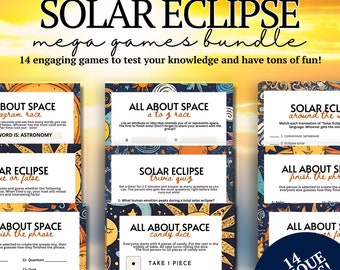 Solar Eclipse Activities MEGA Bundle For Adults And Kids Or Teens Learning Astronomy Science In Outer Space Games