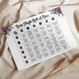 Date Night Dice Board Printable Conversation Starters Romantic Question Game Or Gift For Couples To Create Intimacy Emotional Bonding