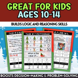 Christmas Escape Room Kit For Teens And Tweens Fun Family Game Printable Mystery Adventure DIY Holiday Activity Age 10 11 12 13 14