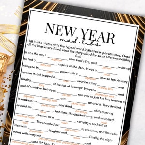 New Year's Eve Mad Libs Game: Hilarious Party Story (PDF) - Etsy