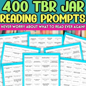 TBRジャープロンプトは、本好きや読書好きの人に最適なギフトです。この印刷可能な読書好きPDFゲームは、文学好きの人にプロンプトを贈ります。