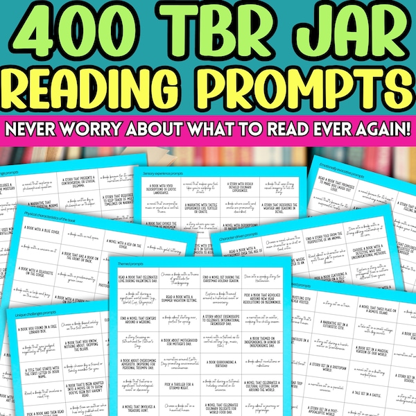 TBR Jar Prompts The Perfect Gift For Book Lovers And Bookish Challenges This Printable Bookworm PDF Game Gifts Literary Lovers With Prompts