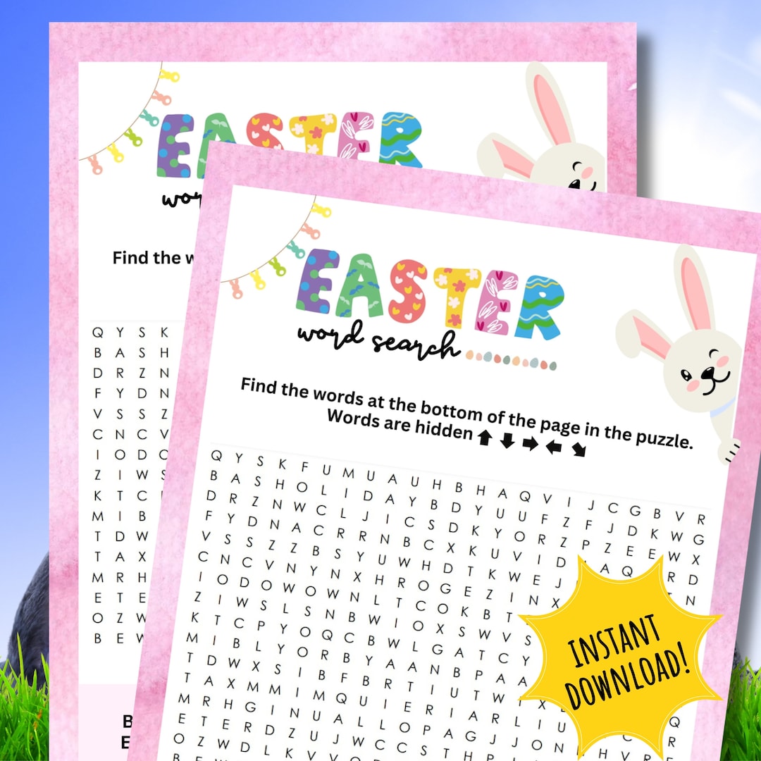 Easter Word Search HARD Printable PDF Game Activity Words Puzzle for ...