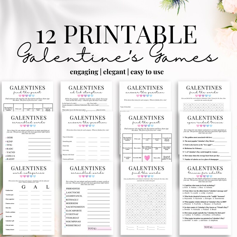 Galentines Day Games For All Ages Valentines Trivia Party Game For Teenagers And Adults image 6
