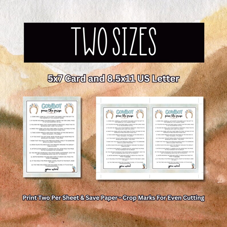 Cowboy Pass the Prize Game: Western Birthday Party Activity (PDF) - Etsy