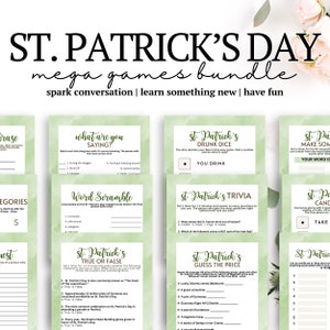 St. Patrick's Day Games Bundle: 16 Printable Party Games (Digital Download)