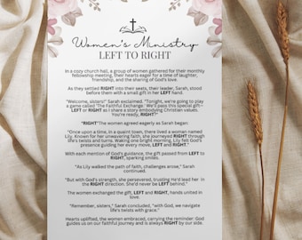 Women&#39;s Ministry Left To Right Pass The Prize Christian Bible Poem And Story Printable Game To Enjoy Your Ladies Luncheon Or Girls Night Fun