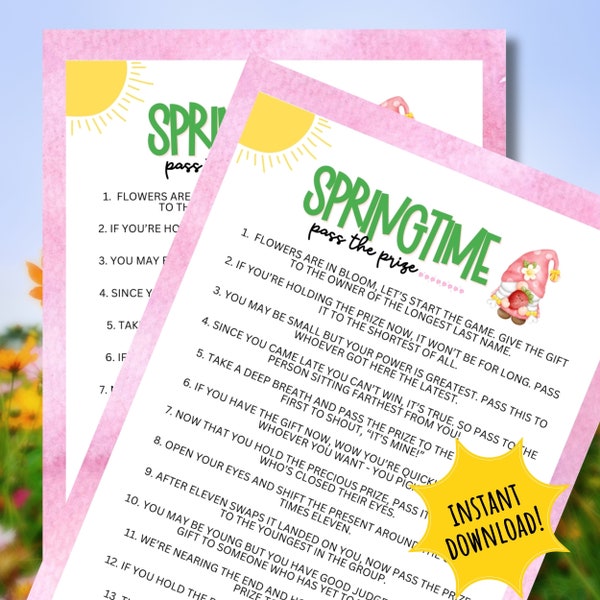 Spring Pass The Prize Left Right Game Activity Ideas Fun Teens Kids Adults And Seniors Indoor Outdoor Family Present Gift March April May