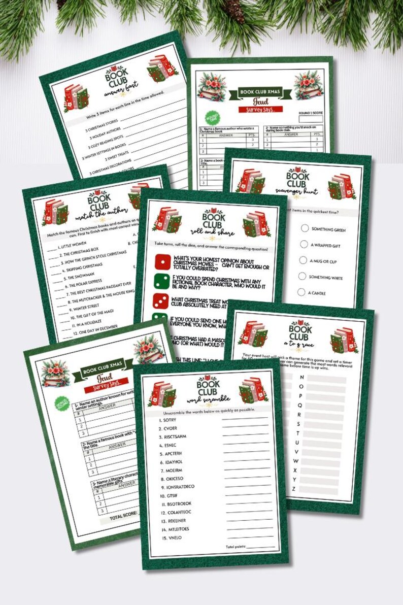 Book Club Christmas Games MEGA Bundle: 18 Activities (PDF Download)