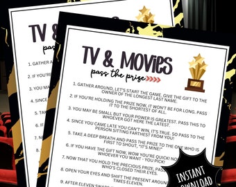 Movie Awards Pass The Prize Left Right Game Activity For Hollywood Entertainment Industry Ceremony Academy TV Oscar Viewing Party