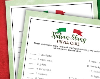 Italian Slang Trivia Game: Language Learning Activity (PDF)