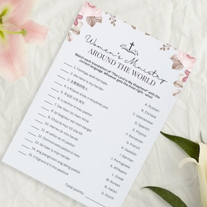 Ministerio de Mujeres en todo el mundo Juego divertido para ayudar a las niñas a mezclarse y relacionarse en su almuerzo de damas o fiesta de té con amigas de la iglesia