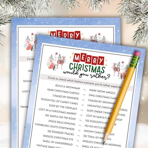 Christmas Party Game Would You Rather This Or That Friendly Hilarious Funny Xmas Scenario Icebreaker Mix And Mingle Get To Know You PDF