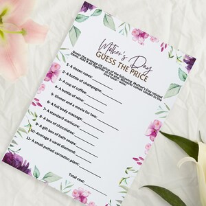 Mother's Day Game: Guess The Price Trivia (PDF)