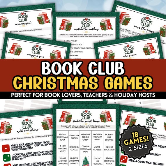 Book Club Christmas Games MEGA Bundle: 18 Activities (PDF Download)