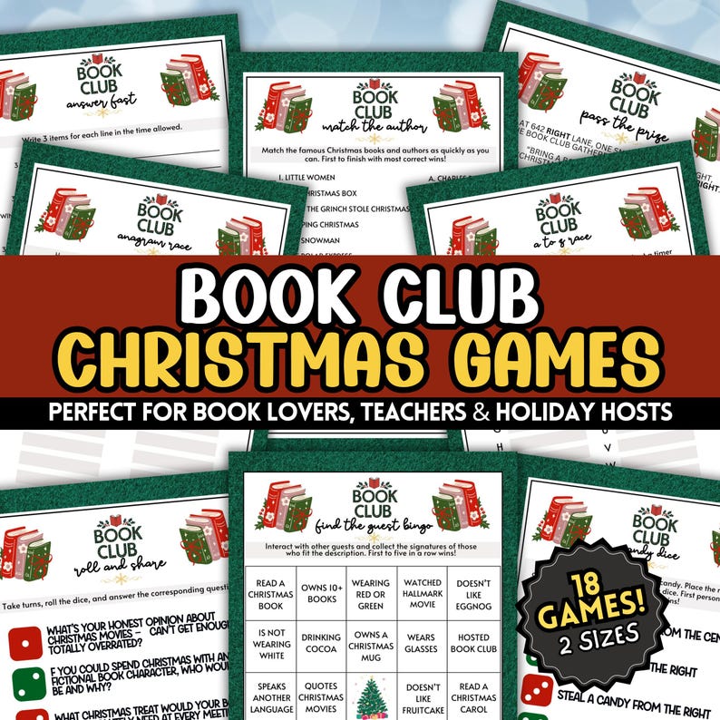 Book Club Christmas Games MEGA Bundle: 18 Activities (PDF Download)