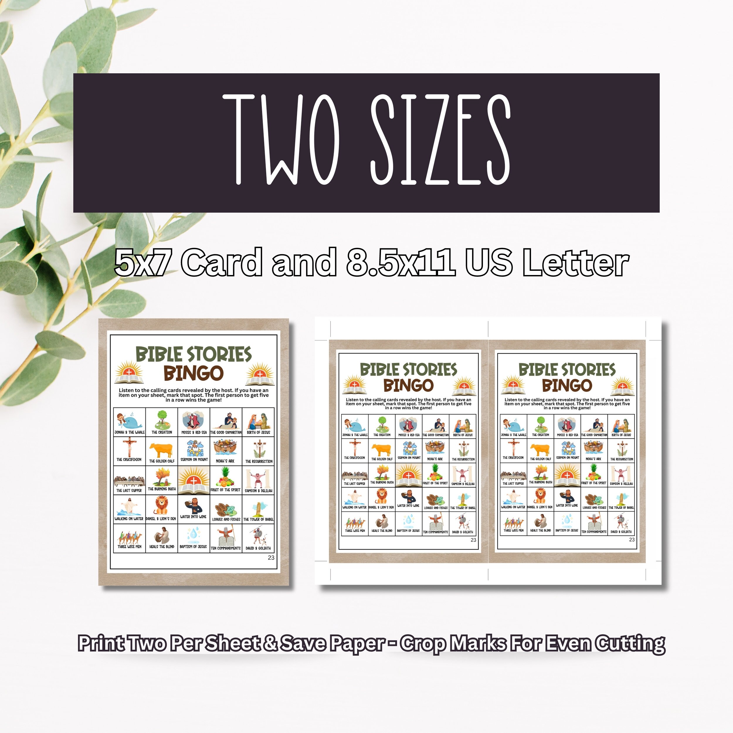 Bible Stories Bingo Game: Sunday School, VBS (digital Download) - Etsy
