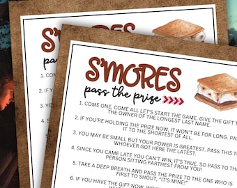 S'mores Pass the Prize Game: Camping Party Printable (PDF)