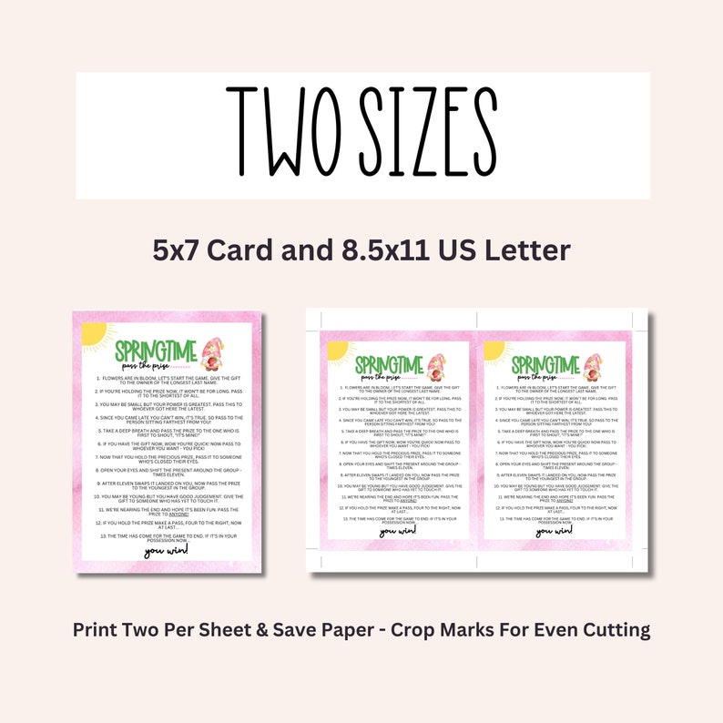 Spring Pass the Prize Left Right Game Activity Ideas Fun Teens Kids ...