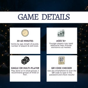 Christmas Themed Escape Room - Secret Agent True Crime Detective - DIY Xmas Eve Holiday Party Printable PDF Game Night Activity For Adults