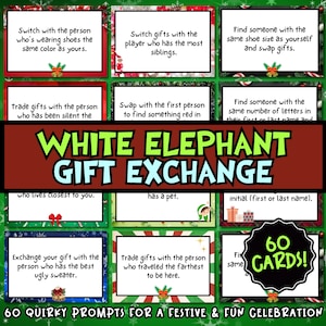 Weihnachtsgeschenkbörse Weißer Elefant-Yankee-Tausch-Weihnachtsfamilienurlaub-Abendessen oder Büroarbeits-Party-lustiges Kartenspiel Kleine große Gruppen