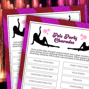 Juego de charadas de fiesta en barra para hacer ejercicio en barra Fiestas de stripper Eventos de despedida de soltera Noche de chicas Celebraciones de cumpleaños Reuniones de adultos