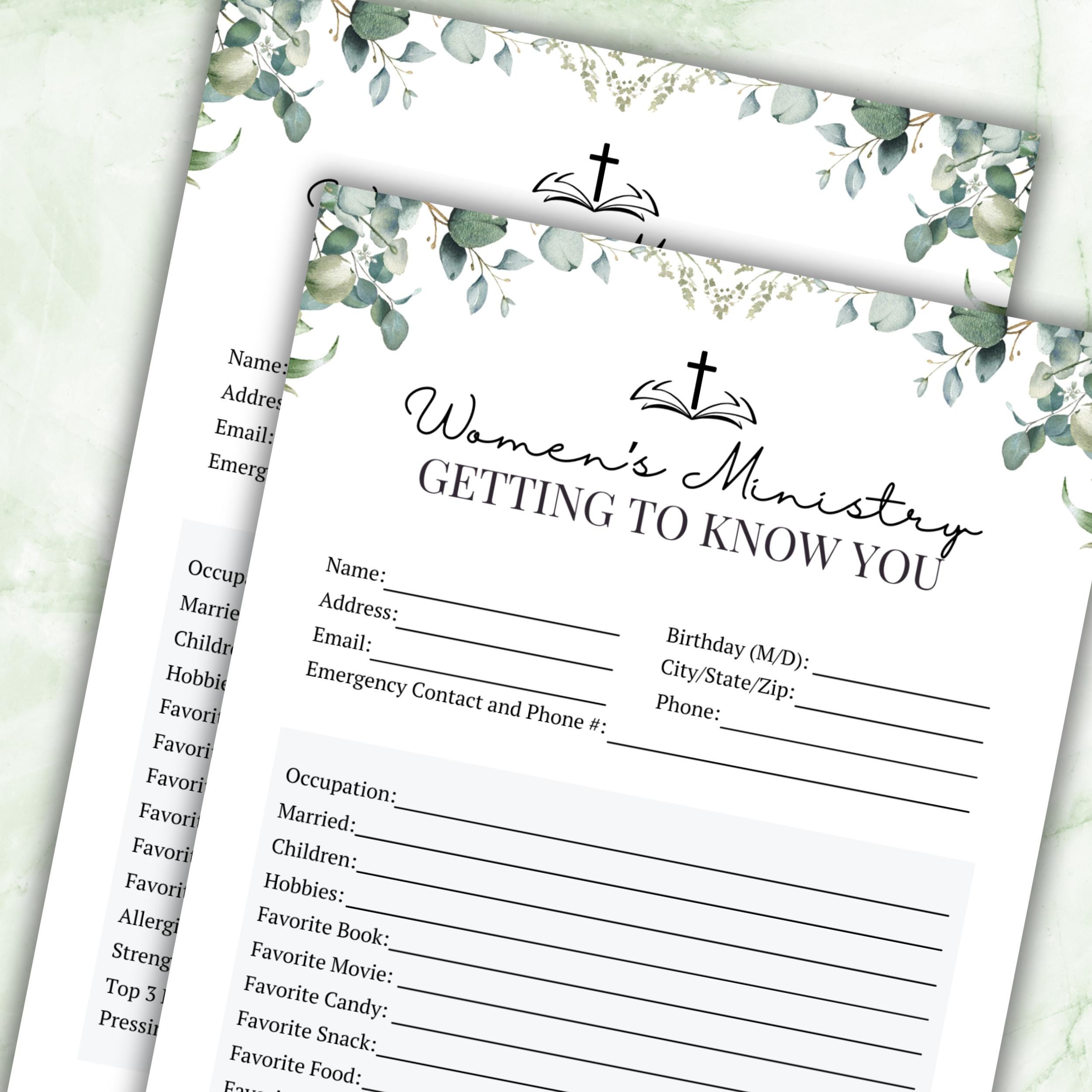 Women's Ministry Questionnaire: Green Floral Christian Fellowship ...