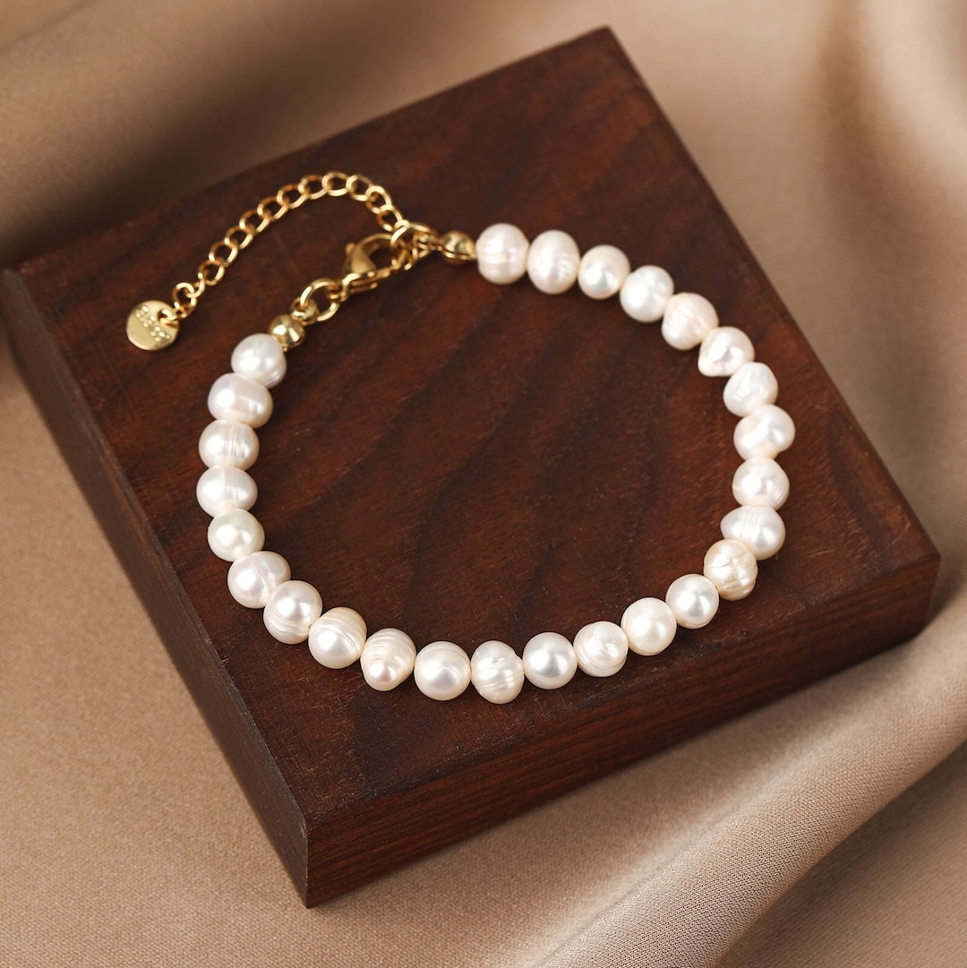 Freshwater Pearl Bracelet for Her Genuine Pearl Bracelets Etsy